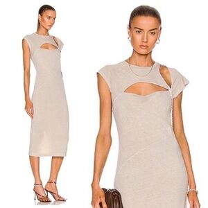 Noam Slash Dress in Oat XS